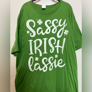 Port Company Sassy Little Lassie Green St Patrick’s Day Tee